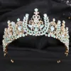 Tiaras di lusso verde opal cristallo fiore goccia goccia di tiara femminile festa di matrimonio eleganti accessori per capelli a corona da sposa da sposa