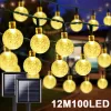 Decoraties Solar Led Ball String Lights Waterproof Buiten Garden Garland Fairy Lamp met 8 modi voor Terras Kerstfeest Bruiloft Decor