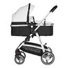 Strollers# Baby Stroller 3-in-1 Wit PU Leer met autostoelen Hoog landschap Luxe Pandgeboren Baby Foldable Q240429