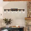 Rustik trä badrum väggljus med klart glas - 4 -ljus industriell bondgård fåfänga lampor - modern metall vägg sconce för sovrum kök hall - 4 -ljus antik trä