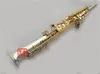 Top Nieuwe S-9930 B Flat Soprano Saxophone Silring en Gold Key Rechte Sax Musical Instruments Professional Level