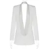 Men's Suits Sexy Deep V-neck With Personalized Diamond Design Large Backless Women Suit Jacket One Piece