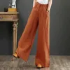 Women's Pants Capris Casual wide leg pants for womens autumn Trousers ZANZEA 2023 vintage high waisted pants Palazzo womens solid turned oversized Y240429