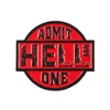 Retro Red Black Ticket Round Symbol Badge Admit Hell One Movie Hell Tickets Cool Brooch Backpack Leather ENAMEL PIN AMIS AMIS GADE