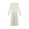 Casual Dresses Gagaok Temperament One Shoulder Long Sleeved White Solid Dress Women Summer Slim Versatile Mid Length Elegant Vestidos