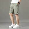 Calça short masculina calça cortada algodão praia em casa elástica solta casual