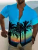 Men's Casual Shirts Coconut Tree Summer Hawaiian Unisex Palm Turndown Street Outdoor Harajuku Short Sleeve Button-Down Clothing