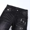 Demin Jeans Mens Fashion Jean 2024 Amiirii American High Purple Street Black Paint Brand M4SK