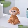 Nieuwe items Scptures schattig hars zittende apen standbeeld geen look talk luister Animal Scpture Home Garden Office Desk Decoratief ornament DHD1T