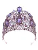 2019 Luxury Barock Bride Big Crown Hoop Purple Crystal Rhinestone Wedding Crowns Tiara Vintage Bridal Hair Accessories Hairband9128145