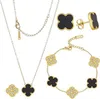 Collier de créateur Colliers Bracelet Boucle d'oreille Collier Collier Classic Classic Colliers Gold Colliers plaqués Gold Fleur Single Fleur à quatre feuilles