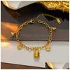 Bracelets de charme créateur de mode classique 4 / quatre feuilles de bijoux de trèfle en or pour femmes chaîne élégante bijourie cadeau sans drop délivre dheff