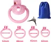 Male Chastity Cage Chastity Devices, Nylon Resin Cock Cage Chastity Cage Holder Belt Adult Games Sex Toys for Beginner Man and 4 Sizes Rings and Invisible Lock Like