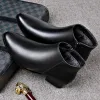 Bottes British Business Leather Boots for Men High Talons pointues et la toisse Chelsea Boots Male Fashion Casual Shoes Homme