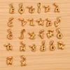 Unisex Stainless Steel Letter Pendant Necklace Dainty Mini Bubble Alphabet Jewelry For Women Men 240422