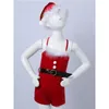 Clothing Sets Girls Bodysuits Christmas Santas Helper Dance Costume Kids Velvet Leotard Jumpsuit Biketard With Hat Party Dancwear