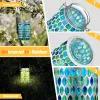 Decorações luzes solares ao ar livre, carregamento solar de lanterna decoração colorida decoração solar mosaico lanterna lâmpada solar jardim de jardim de luz de jardim