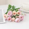 Decoratieve bloemen 1 pc kunstmatige rozen boeket thuis bruiloft bruids feest kerst decoratie kransen diy scrapbooking s s