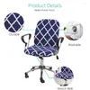 Stuhlabdeckungen Spandex Plaid Office Deckung Computersitz Beschützer Para Sillas Stretch Hülle 2 Teile Set abnehmbar und waschbar