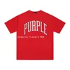 T-shirt maschile 2024 Primavera estate New Big Red Letter Purple Print Unisex Plus T-shirt a maniche corte Plus Size EE