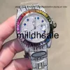 reloj rollen Relojes Shinny Watch Mens kijken 40 mm regenboog saffier automatisch mechanisch horloge roestvrijstalen riem waterdichte ontwerper man horloges montre de luxe