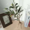 装飾花シミュレーションオリーブブランチグリーン3フォークリーフアクセサリー植物ホームウェディングデコレーション偽植物
