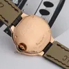 Unisex tarcza Automatyczne zegarki robocze Carter Limited Time Wykrywanie wycieku Blue Balon 18K Gold Watch Wsens W6900256 z inkrustacją diamentową z tyłu