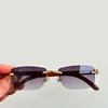 Lunettes de soleil sans cadre en bois Brown Gradient Men Femmes Summer Shades Sunnies Lunetes de Soleil UV400 Eyewear