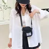 Drawstring Women Shoulder Hobo Purse Casual Canvas Mini Crossbody Bag All-Match Phone Pouch Satchel Sling Outdoor Travel