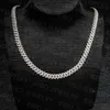 Passera diamanttestare 8mm 10mm 12mm bredd 925 Silver Ice Out Moissanite Diamond Cuban Link Chain för hiphopsmycken