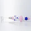 NC103 Cerca de 6,6 polegadas de tubo Bongo de vidro Tubos de fumantes 510 Titanium Ceramic Tip quartzo Banger prego 45/90 Dots coloridos Decoração Decoração à prova de derramamento Dab Bubbler Pipe Pipe