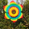 Décorations tournesol moulin à vent rotatif tournesol spinner de vent de vent debout pelouse fleur pinwheel extérieur fête jardin décor