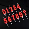 Kaarsen Nieuwe Red Digital Candle Birthday Number Cake Candle 0 1 2 3 4 5 6 7 8 9 Cake Topper Girls Baby Party Supplies Decoratie D240429