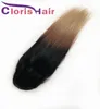 T1B427 Couche à crampon que les queues de cheval colorées cheveux humains colorés Brésilien Vierge droite Extensions Clip Ins 100g Honey Blonde ombre HA2606368