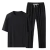 Men's Tracksuits Breathable Activewear Set Summer Casual Outfit O-neck Short Sleeve T-shirt With Elastic Drawstring Waist For Everyday