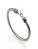 Fashion (10pcs) Titane Titane Men de coche en acier inoxydable Bracelet Gold Color Twist Cable Bracelets Bangles SD7V4780561