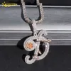 Hip Hop Fashion Jewelry Nazwa 26 liter wisiorek moissanite niestandardowy liter początkowy wisiorek 925 Srebrny naszyjnik z literą biżuterię wisząc