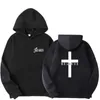 Moletons masculinos moletons masculinos Beli cruzam jesus capuz estampado homem design dstring capuz tops harajuku primavera outono com capuz de rua esportivo d240429