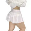 Юбки Joinfun с низкой талией плиссированная юбка для женщины для женщины сексуальная прозрачная короткая черная белая ночная вечеринка Mini Party Mini