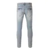 Amiirii Purple Jeans Mens Fashion Jean 2024 American Demin High Street Silver Lacque Brand en détresse 32CO