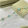 Bracelets de charme bracelet créateur pour femmes trèfles à quatre feuilles mode tendance élégante chaîne de perles bijoux de bijoux cadeau en gros drop otdkl
