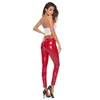 Women's Panties Women Sexy Low Waist Open Crotch Leggings Patent Leather Slim Full Zip Bodycon Pants Wet Look Nightclub Wear Custom Sex