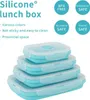 Bento Boxes 4 حاويات تخزين الطعام القابلة للطي السيليكون مع صندوق غداء للغطاء وخالية من Bisphenol A Q2404271