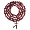 STRAND BLOOD Sandelhout Bracelet 8mm houten Boeddha kralen 108 stuks antieke armbanden voor mannen en vrouwen kleine blad paars