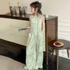 Kledingsets Ontwerp Chinese stijl Tienermeisjes Kleding Jacquard Vestjas Wijd beenbroek Twee stuk zomerset 4-15 Kinderpak Kikker