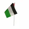 ZXZ 100PCS Palestine Frappe d'agitation à la main 14 * 21cm Polyester PE Pale Palestine Flag à main avec drapeau en plastique 240426