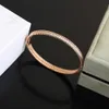 Van Cl ap classic V Gold Bead Edge Diamond Bracelet for Women Plated with 18K True Light Luxury Full Sky Star Rose White