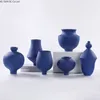 Vaser modern enkel handgjorda keramiska dekorativa vaser hembord dekoration hoppkniv blå 12-stycken uppsättning veranda TV-skåp