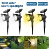 Decorations 2/4Pcs Solar Spot Light for Outdoor LED Ground Gardening Garden Light Landscape Decoration Countyard Spotlight Waterproof