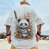 Men's T-Shirts Chinese New Year mens T-shirt 3D Panda print mens clothing Summer casual short sleeved top Loose oversized T-shirt Street T-shirtL2403